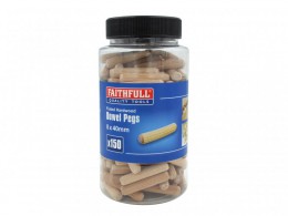 Faithfull Wood Dowels Fluted 40 x  8mm (Tub 150) £10.99